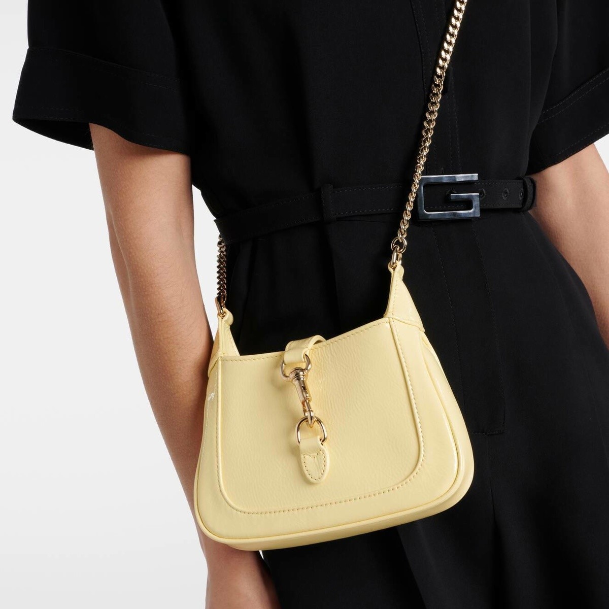 Gucci Jackie Notte Mini Crossbody Bag 7.7in/ 19.5cm Light Yellow Gold Hardware For Women 782889 0P50G 7550