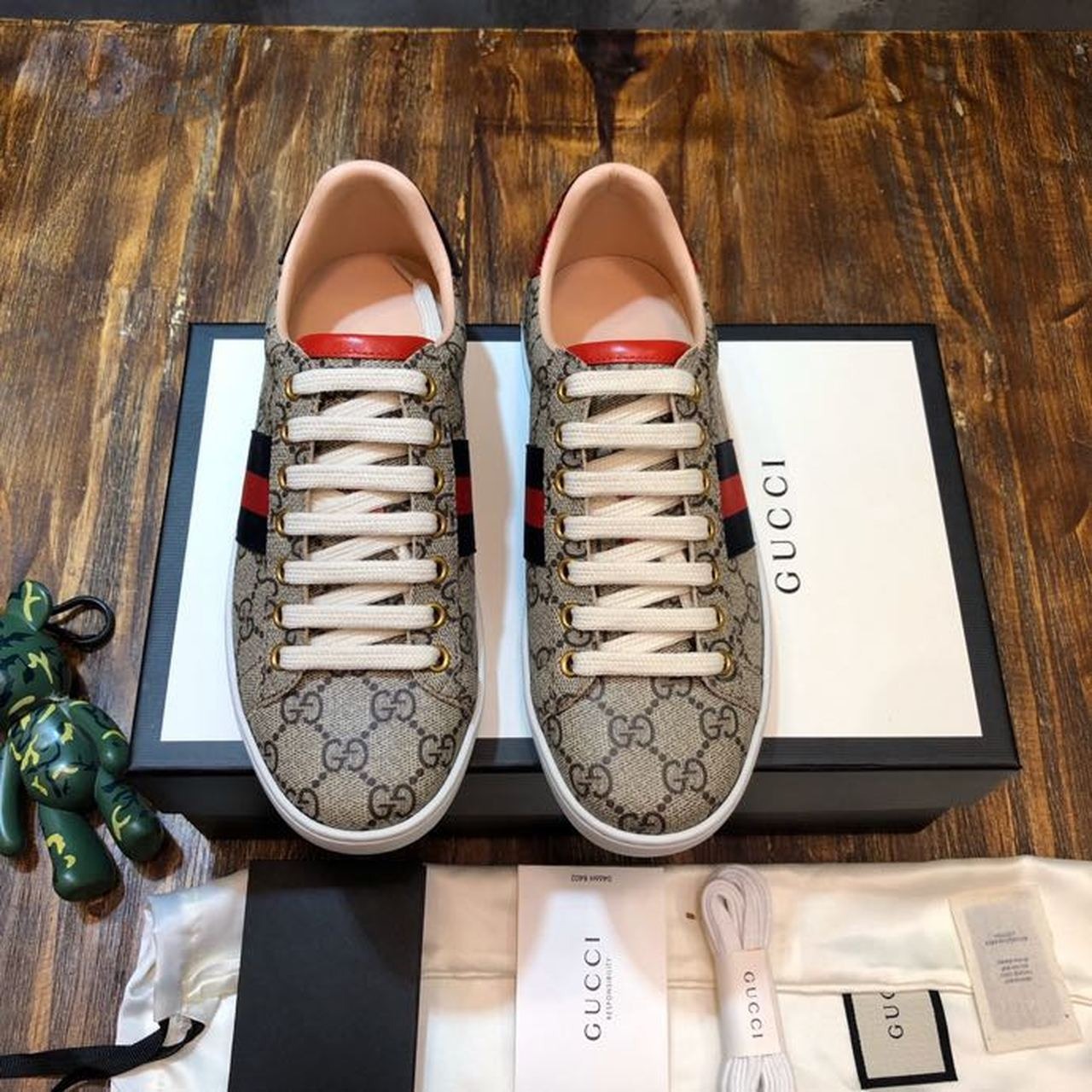 Gucci Women's Ace GG Supreme Sneaker Brown For Women GG 499410 96G50 9768