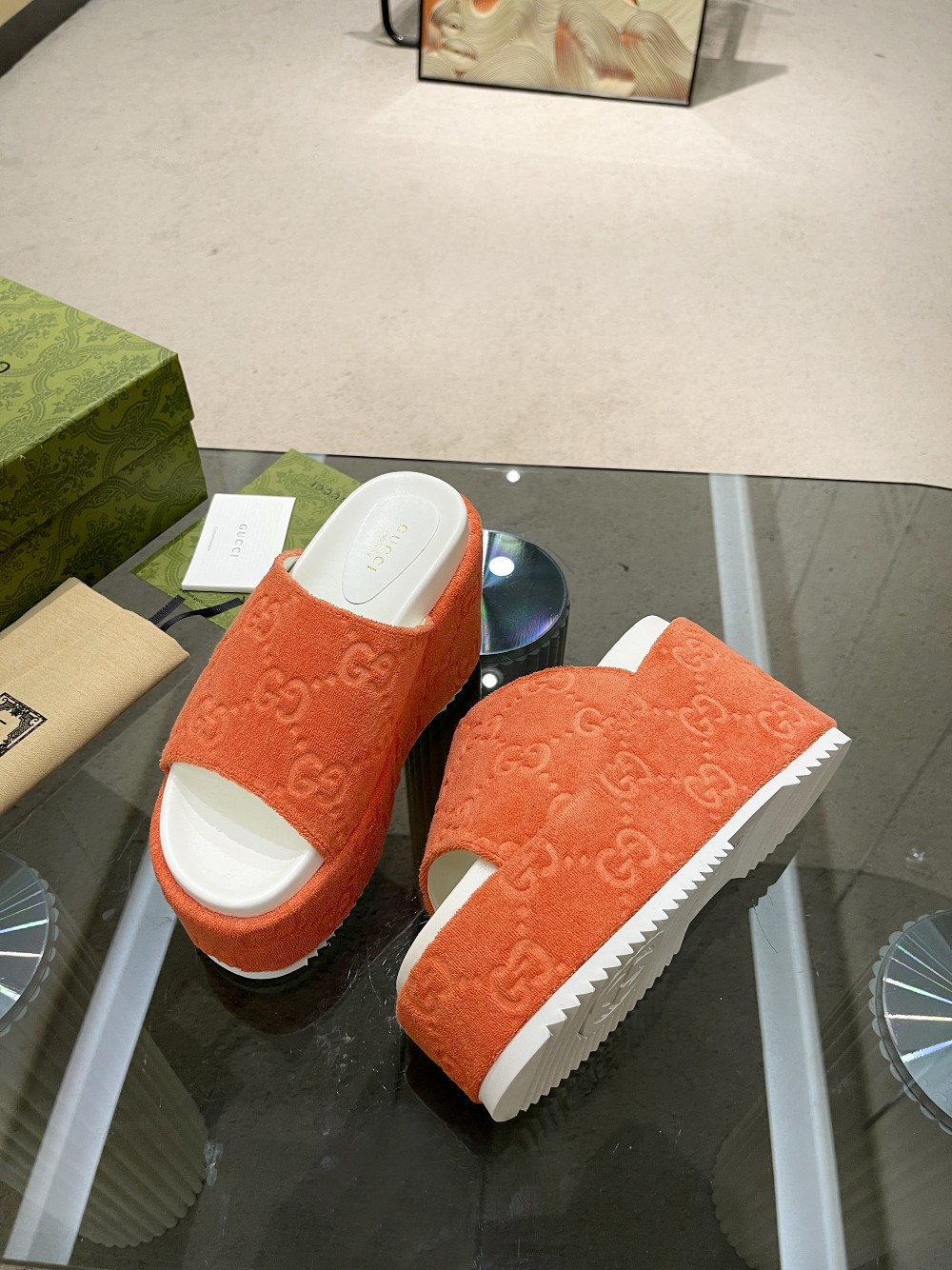 Gucci Women's GG Platform Sandal Orange For Women GG
