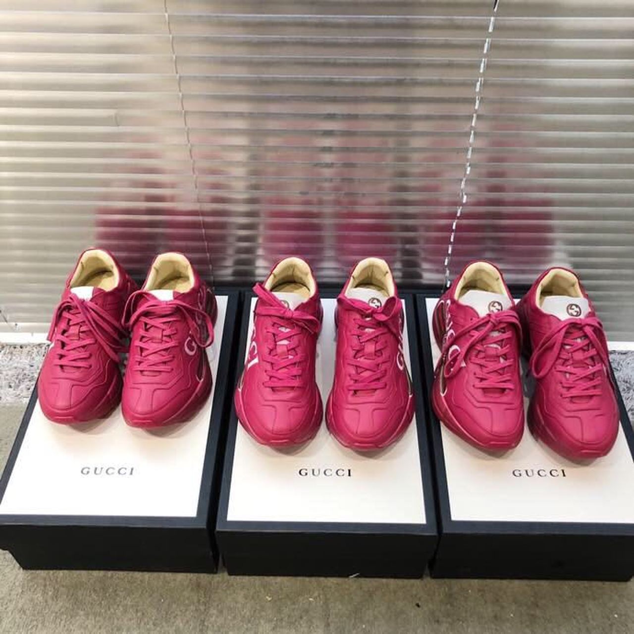 Gucci Women's Rhyton Gucci Logo Sneaker Pink For Women GG