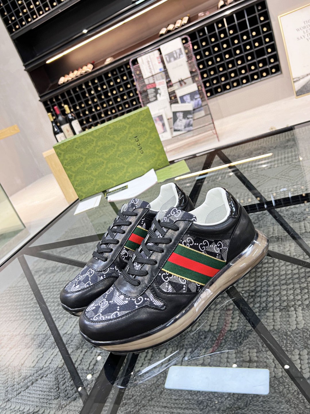 Gucci x Adidas Men's GG Sneakers With Web Black For Men