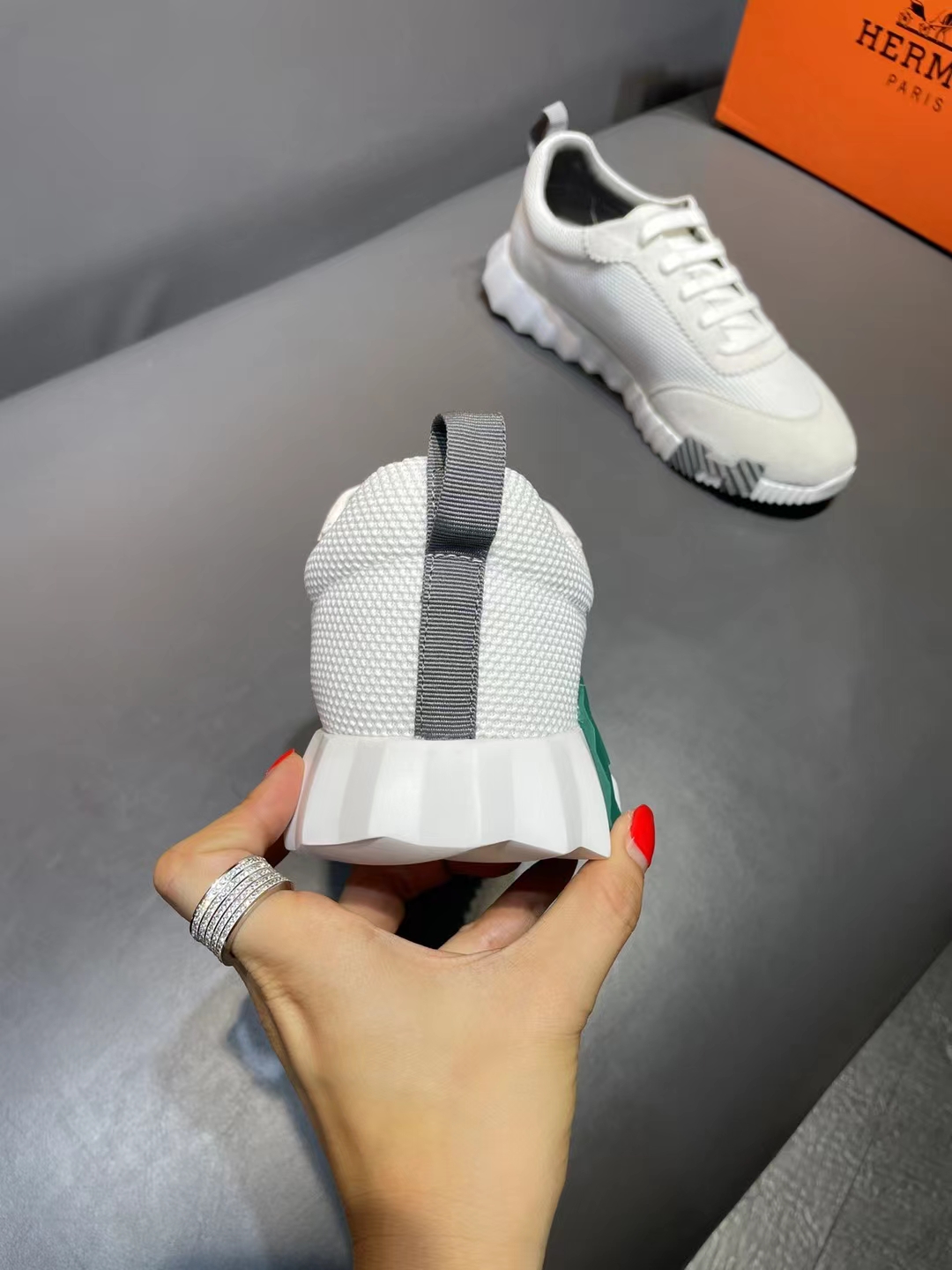 Hermes Bouncing Sneakers White For Men