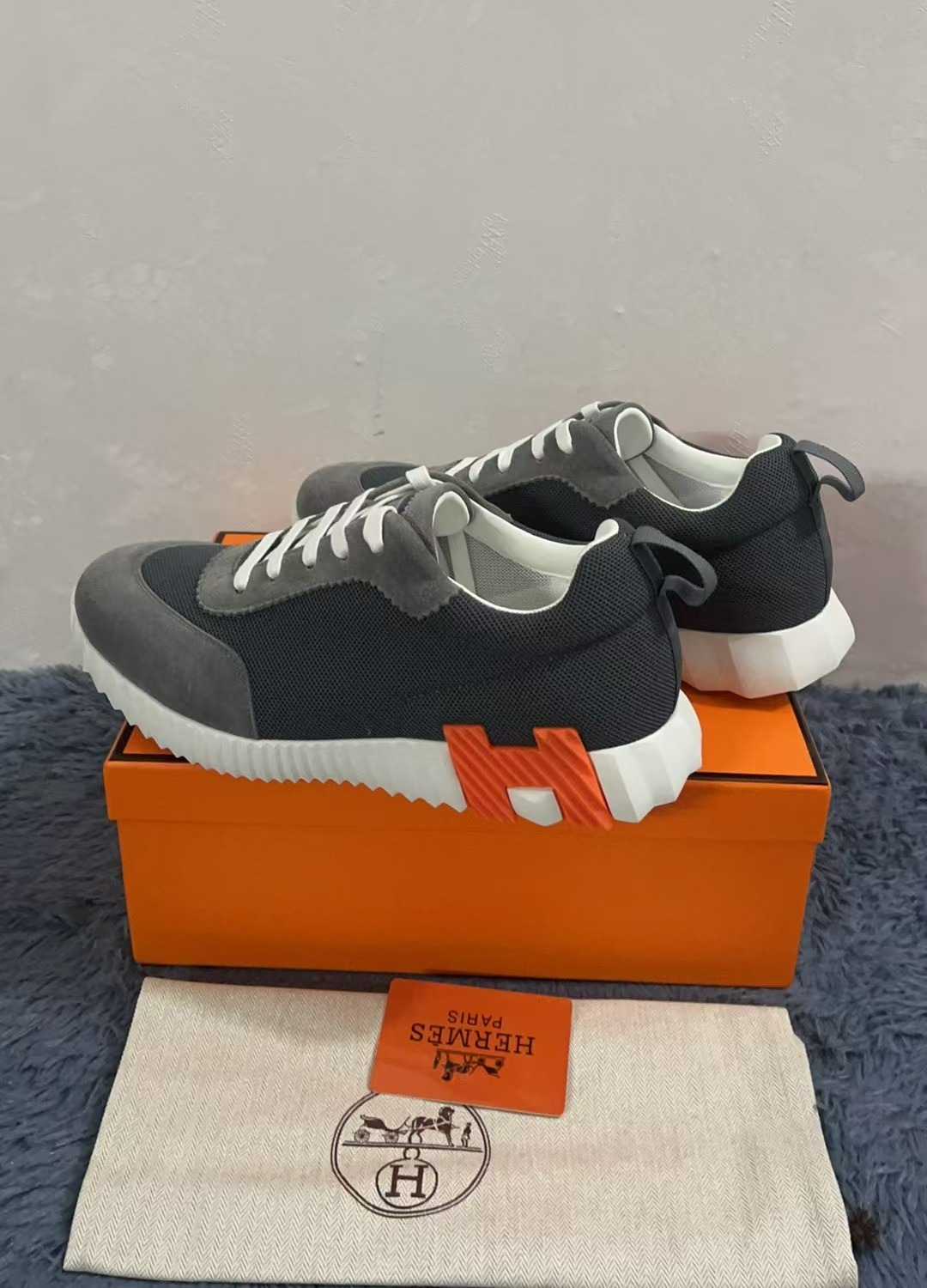 Hermes Bouncing Sneakers Grey For Men H202934ZHM5420