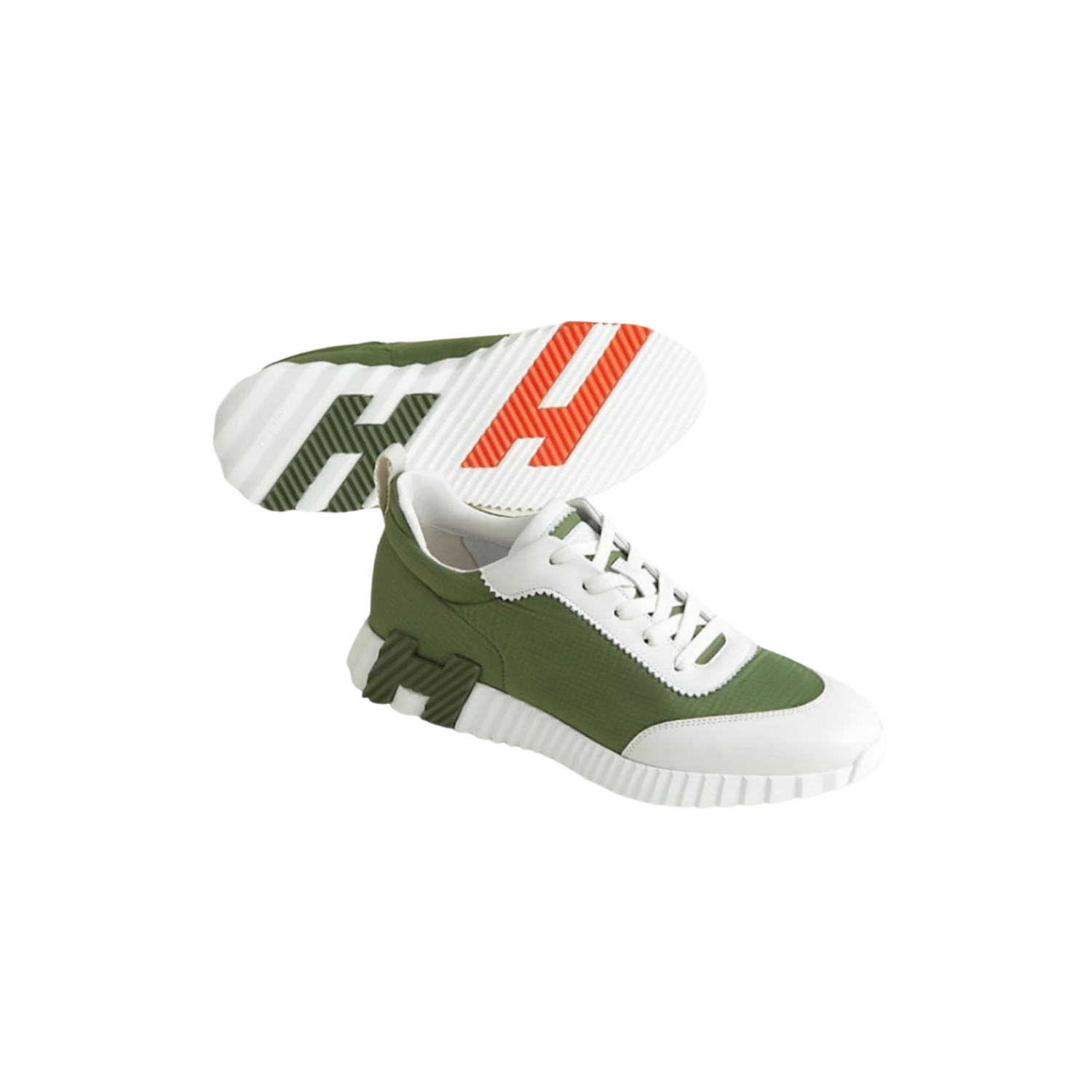 Hermes Bouncing Sneakers Matcha/ White For Men H251831ZH6J410