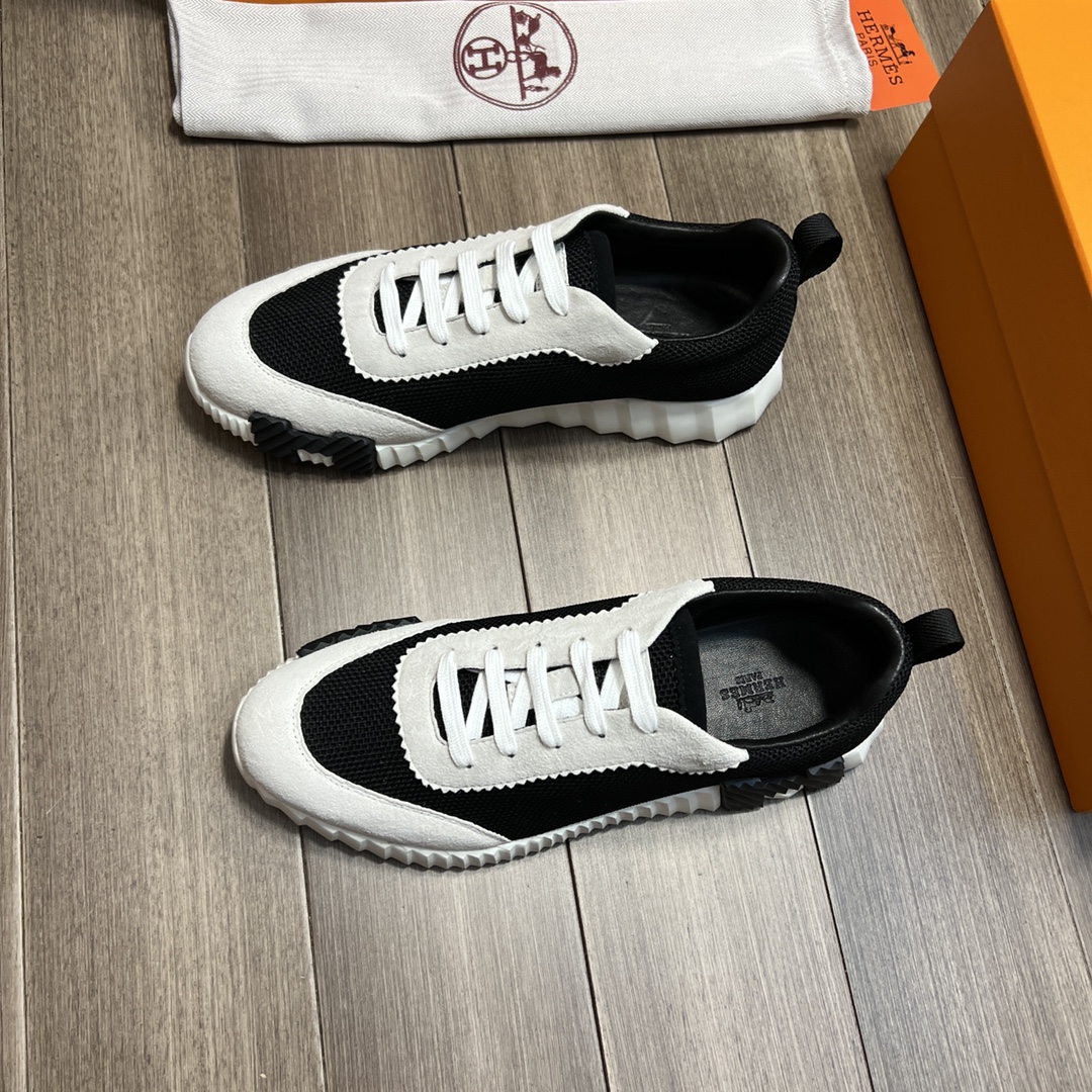 Hermes Bouncing Sneakers Black And White For Men H221897ZH11390