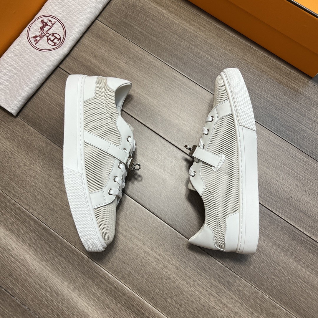 Hermes Casual Sneakers Gray And White For Men