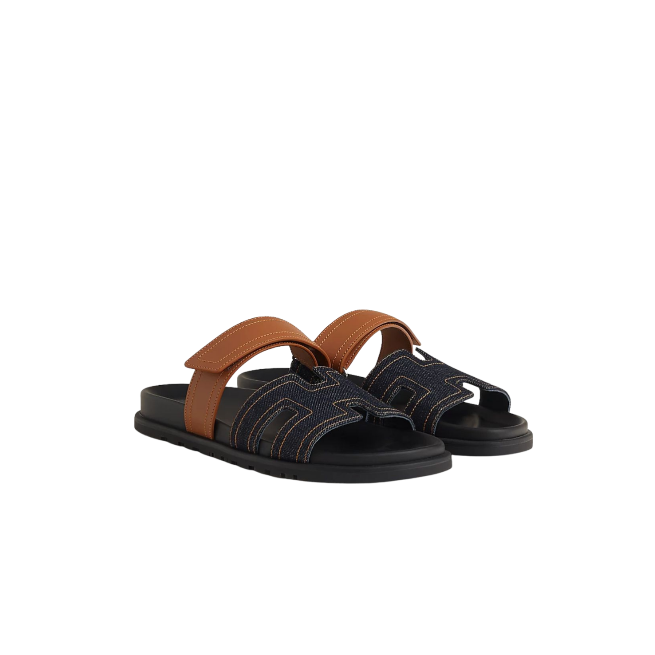 Hermes Chypre Sandals Blue Brut/ Natural For Men H242886ZH48420