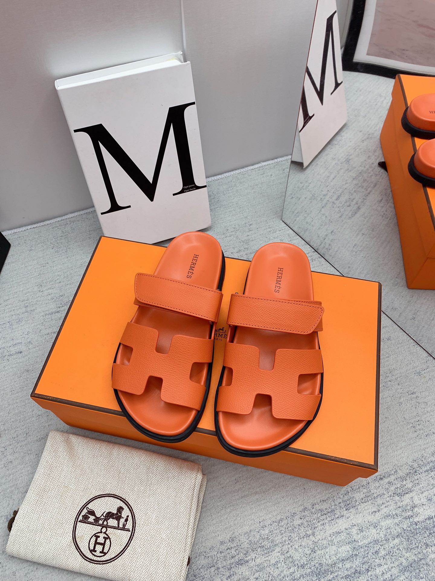 Hermes Chypre Sandal Orange For Men