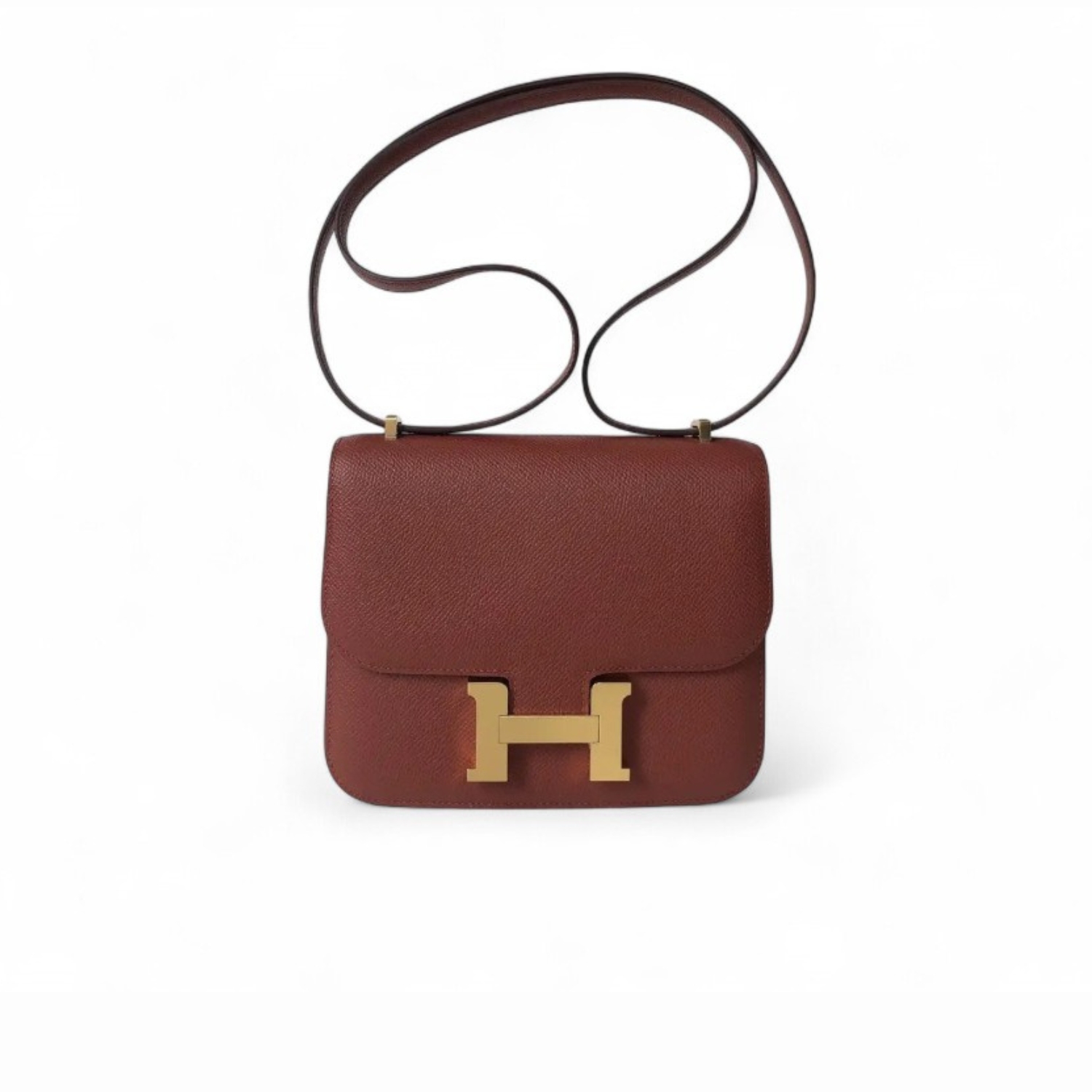 Hermes Constance 18 Crossbody Bag 7.1in/ 18cm Burgundy Espom Gold Hardware For Women -