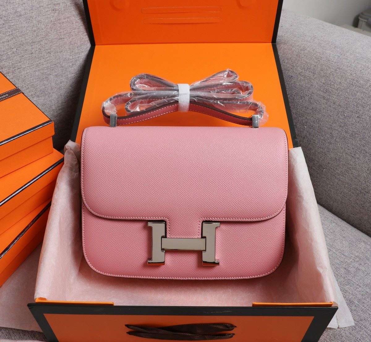 Hermes Constance Handbag Pink For Women 22cm/8.7in -