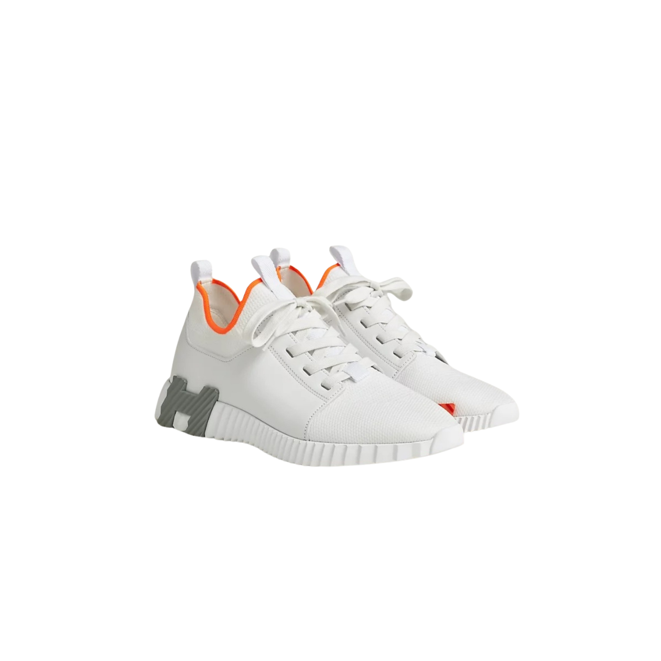 Hermes Depart Slip-On Sneakers White/ Orange For Men H212918ZH92420