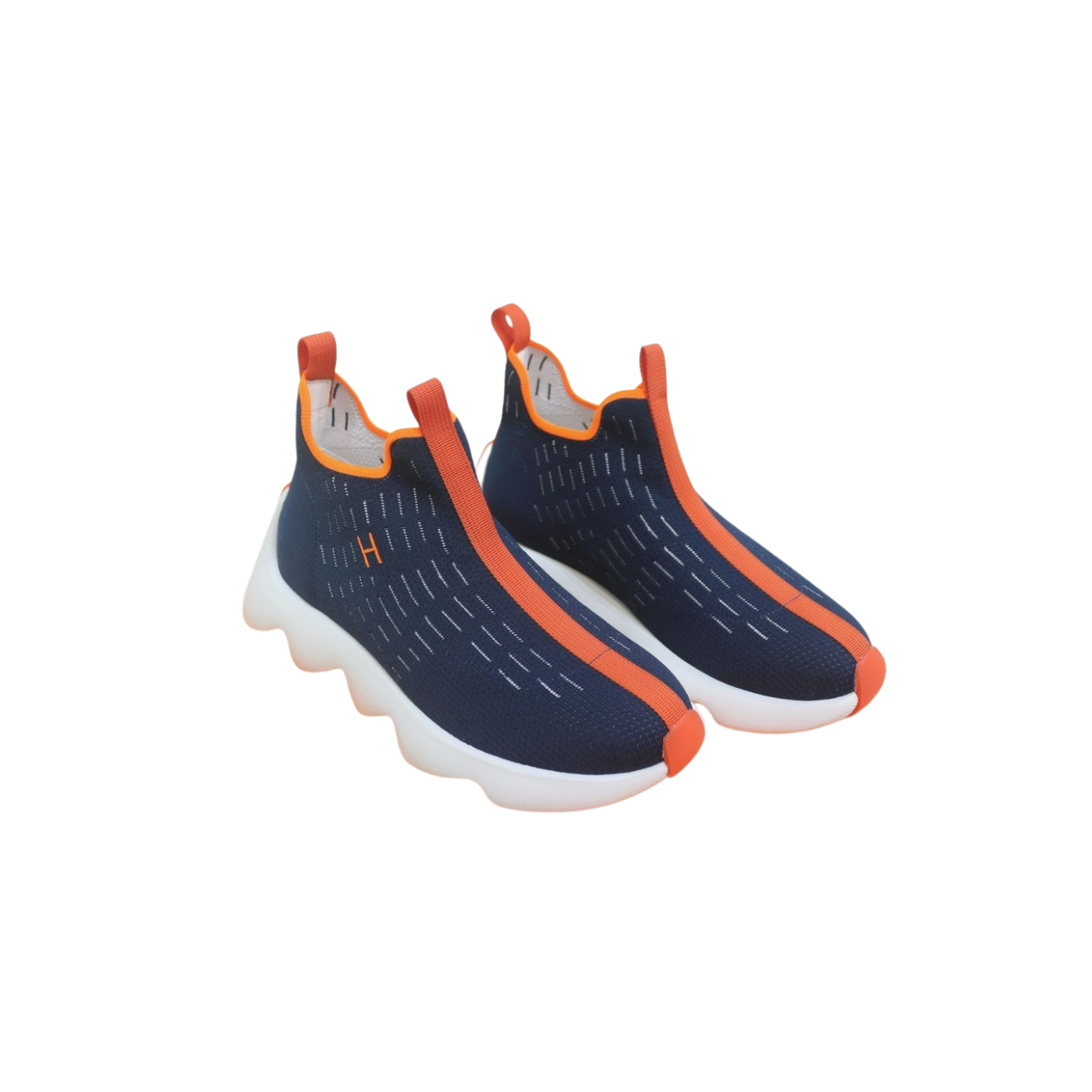 Hermes Eclair Sneakers Dark Blue/ Orange For Men H221892ZH02410
