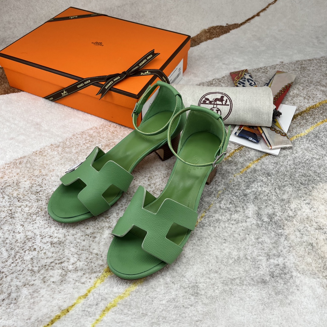 Hermes Encens 50 Sandal Green For Women
