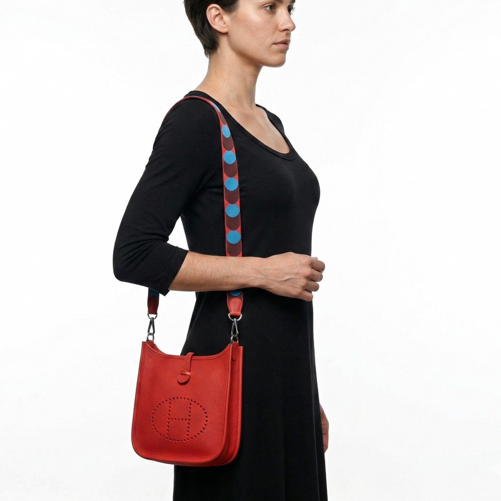 Hermes Evelyne 16 Amazone Shoulder Bag 6.3in/ 16cm Rouge Palladium Hardware For Women