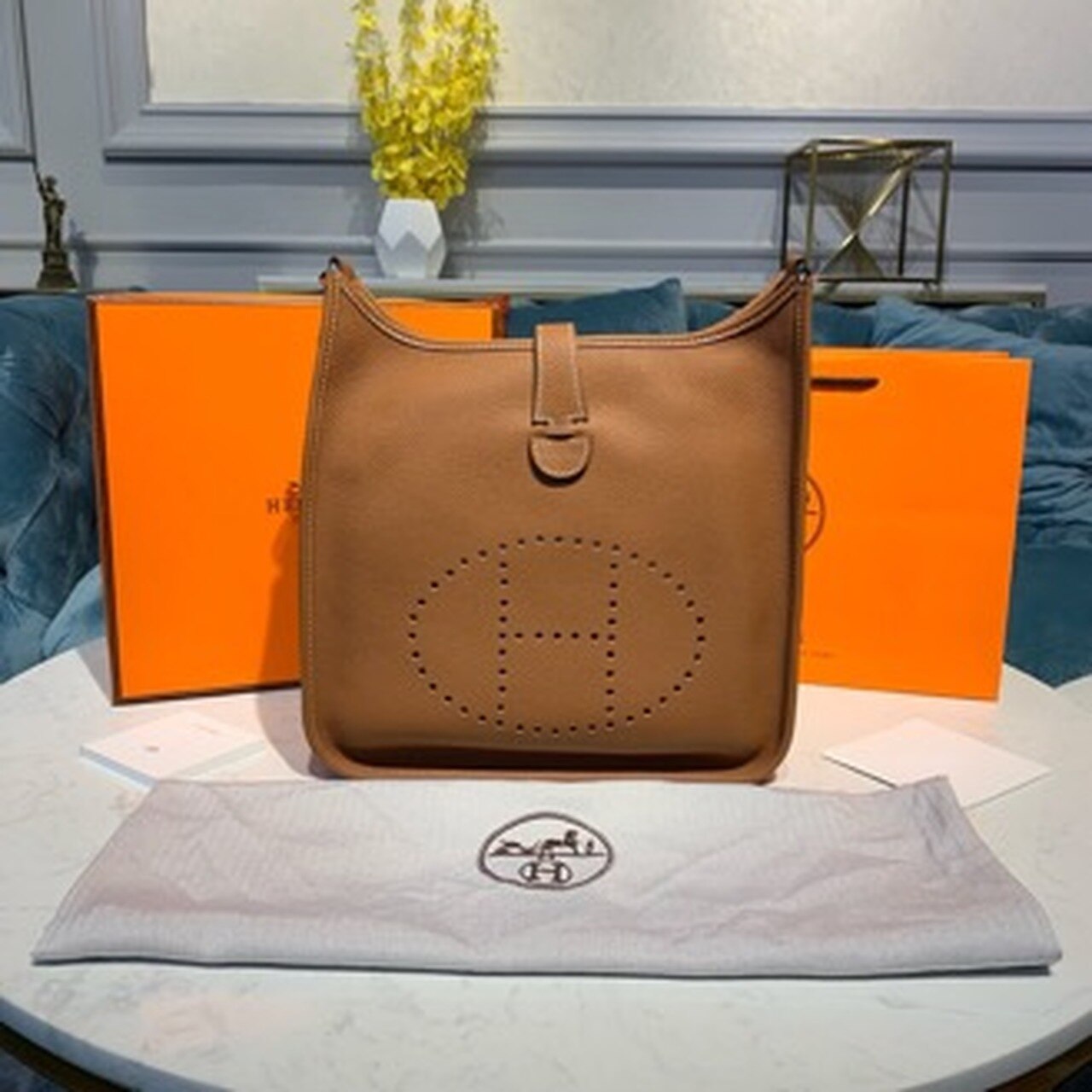 Hermes Evelyne III 29 Bag Brown With Silver-Toned Hardware For Women, Women's Shoulder And Crossbody Bags 11.4in/29cm H073599CC37