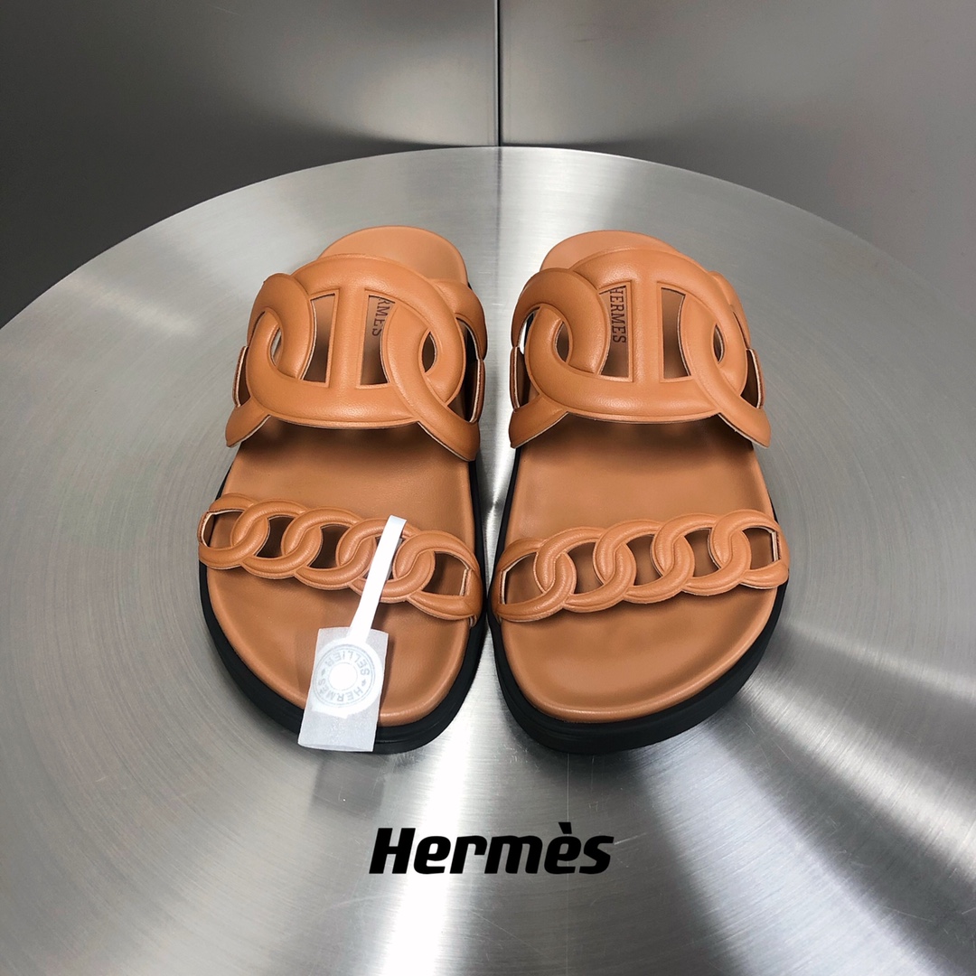 Hermes Extra Sandal Brown For Men