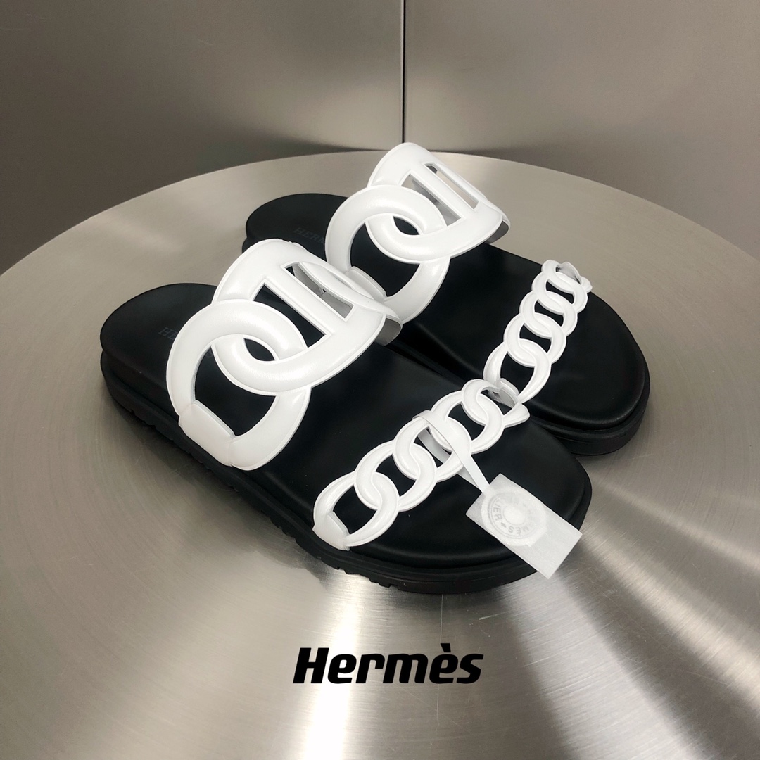 Hermes Extra Sandal White For Men