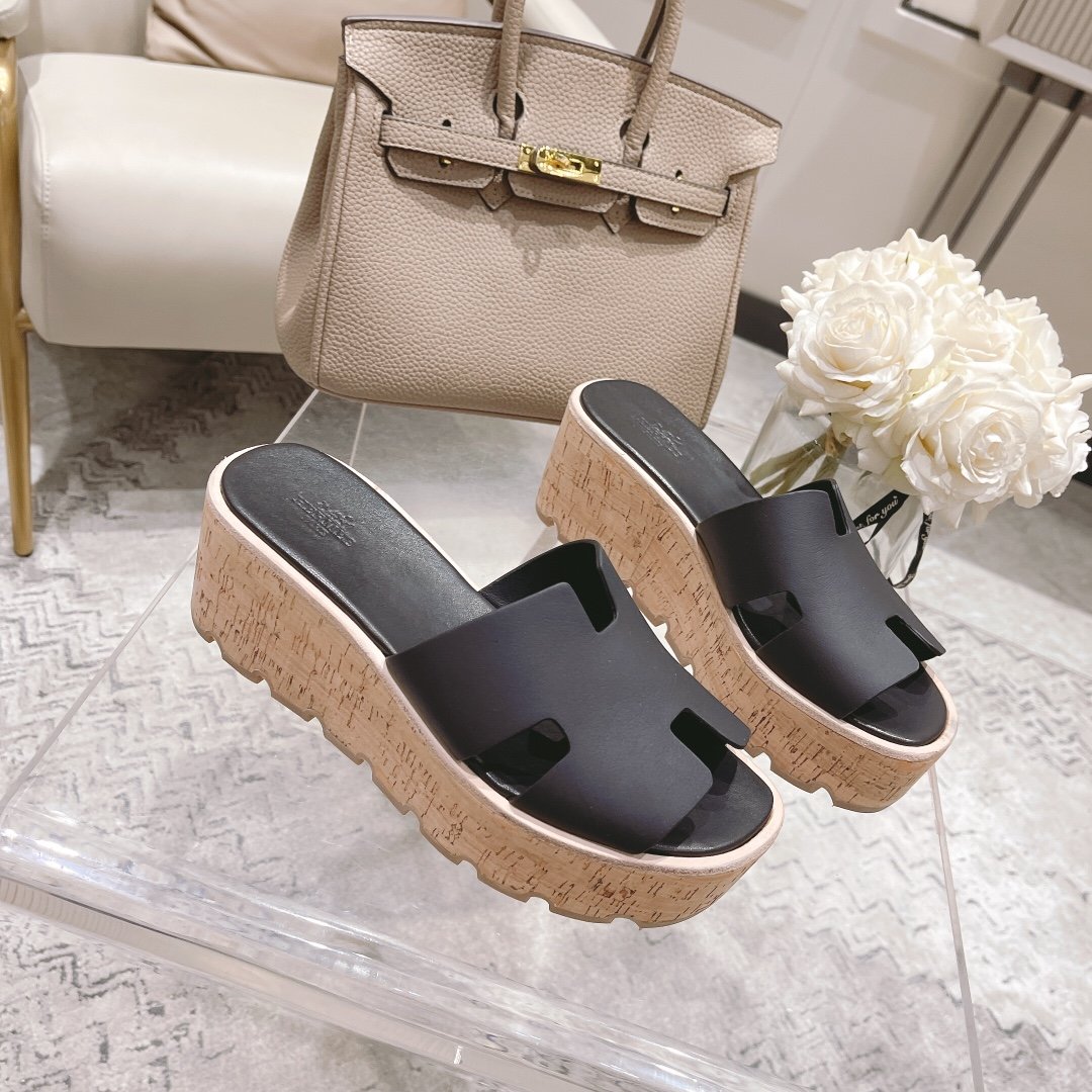 Hermes Eze 30 Sandals Black For Women H221026Z 02350