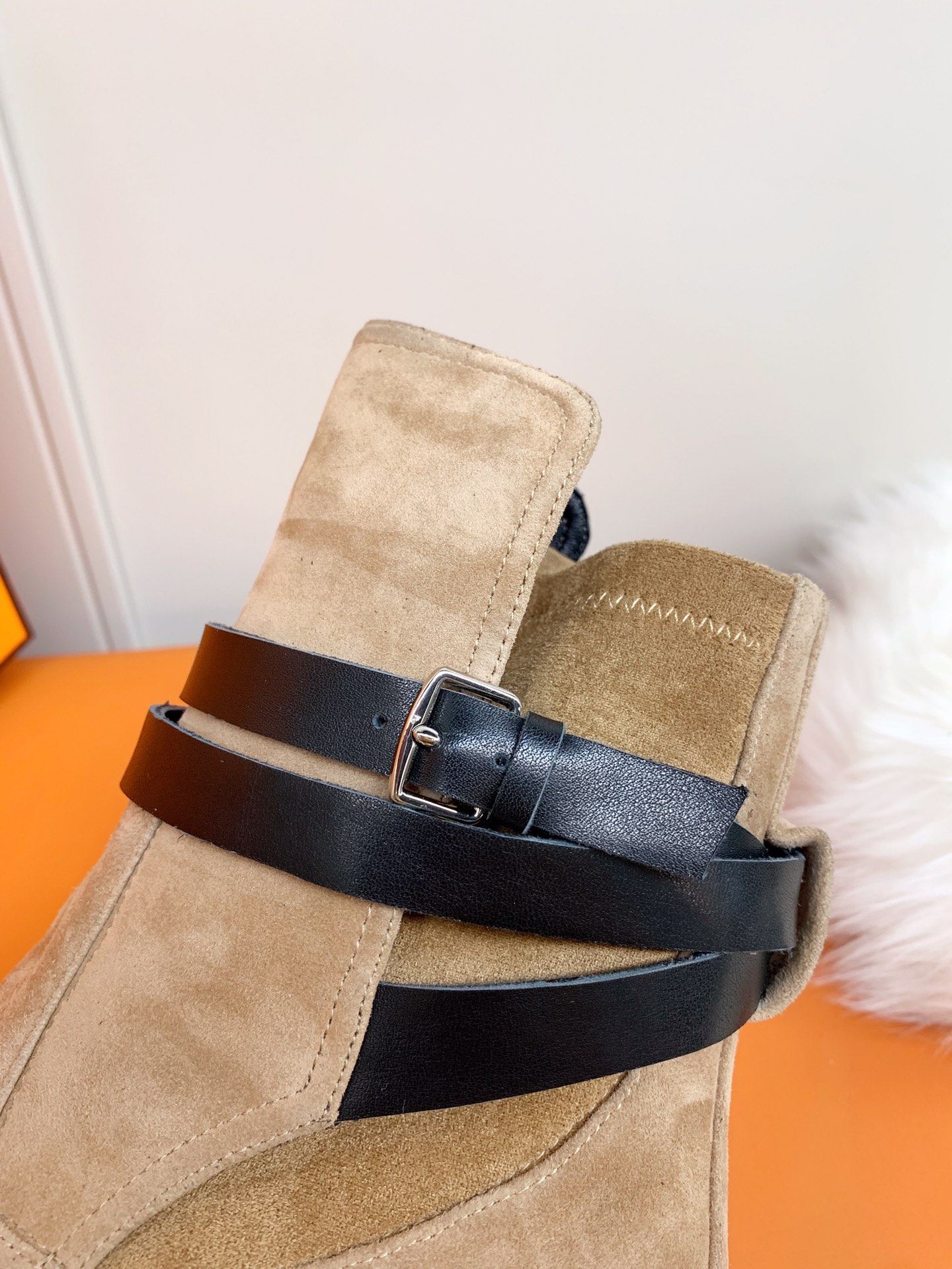 Hermes Frenchie 70 Ankle Boots Beige For Women 2.8in/7cm.