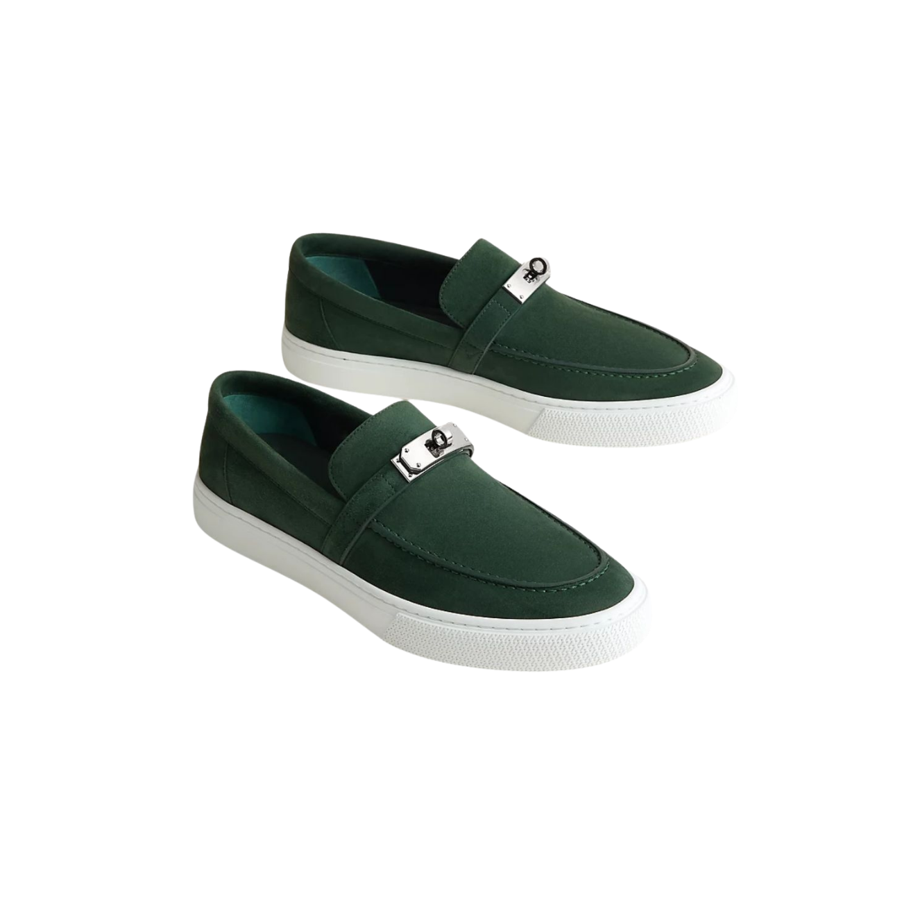 Hermes Game Slip-on Sneakers Vert Bouteille For Men H241851ZH14420