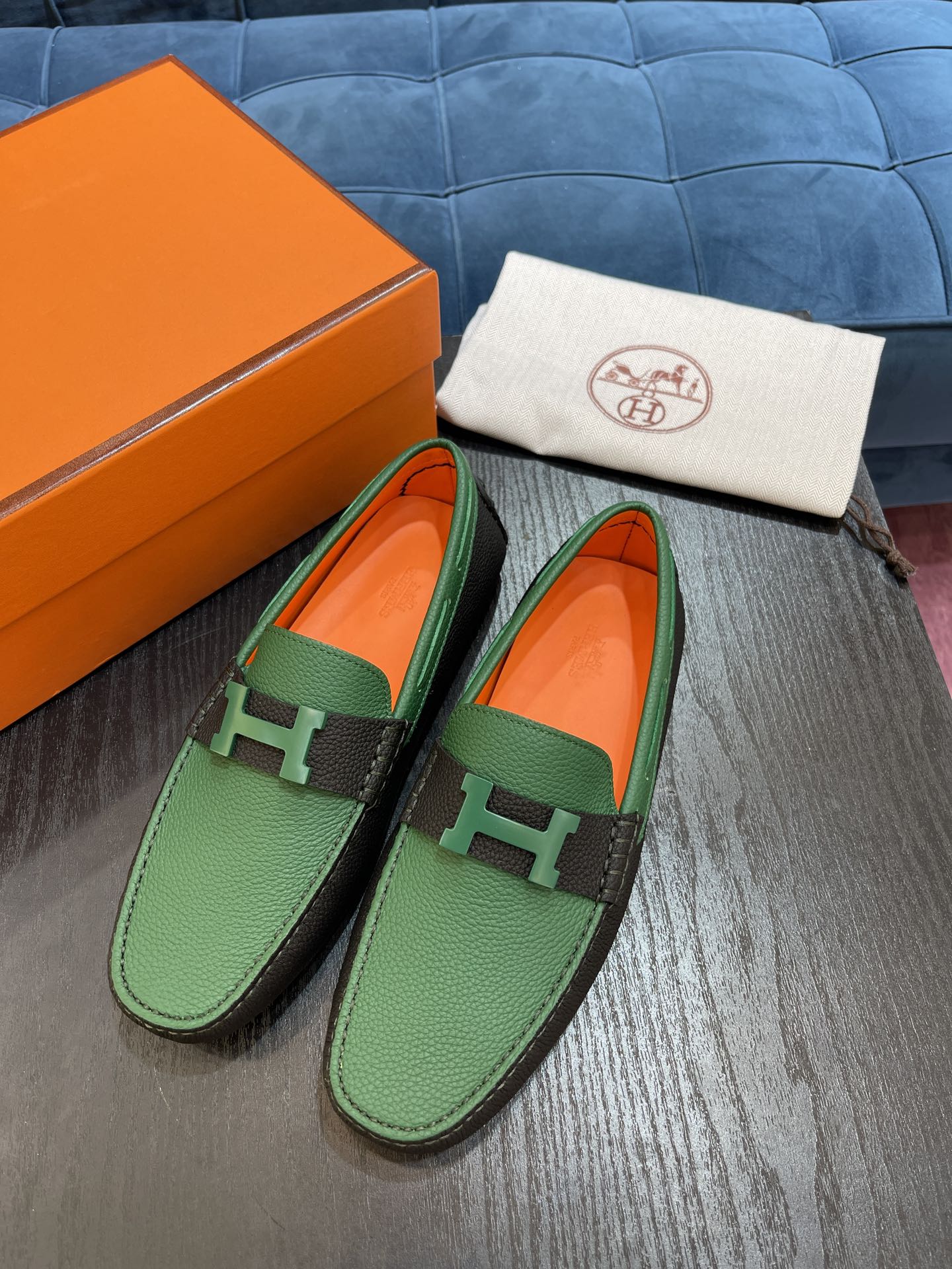 Hermes Irving Loafer Green For Men