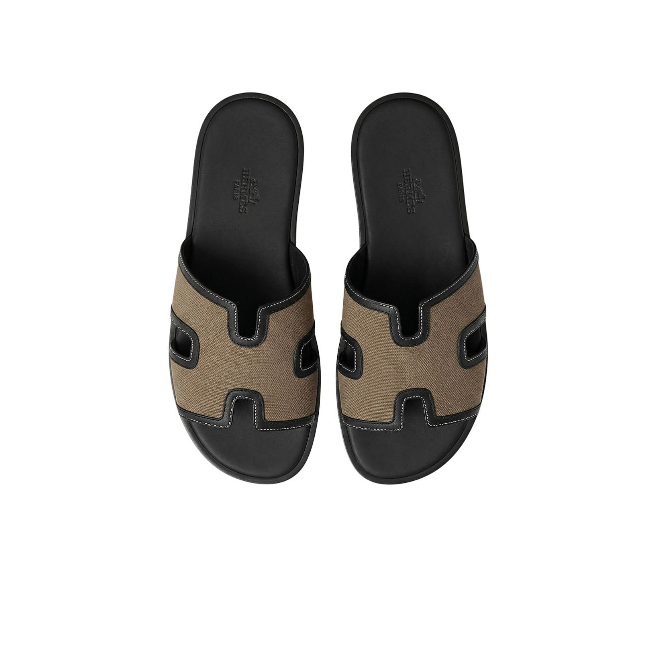 Hermes Izmir Sandals Black/ Beige For Men