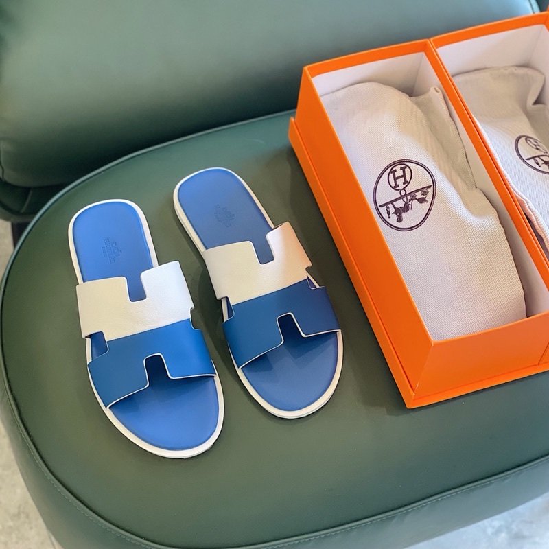 Hermes Izmir Sandals White/ Blue For Men