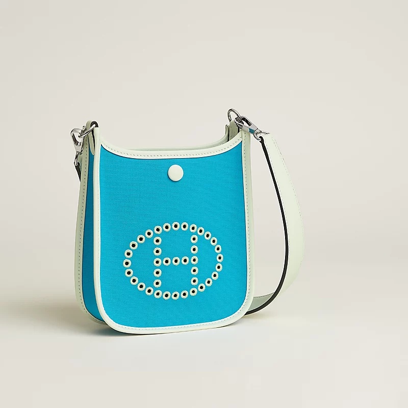 Hermes Neo Evelyne 16 Shoulder Bag 6.3in/ 16cm Blue Palladium Hardware For Women H084545CKAC