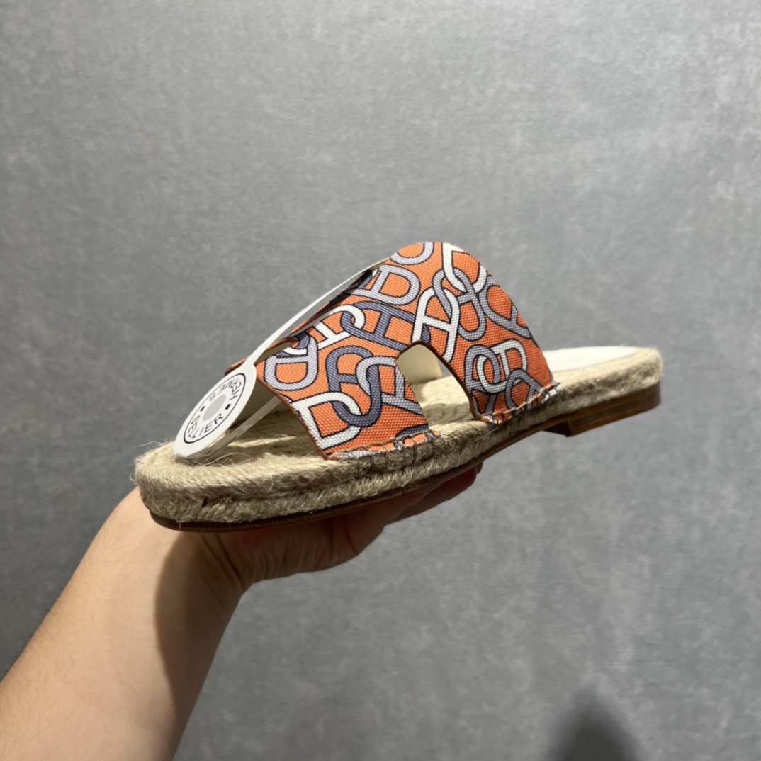 Hermes Old Espadrilles Orange For Men