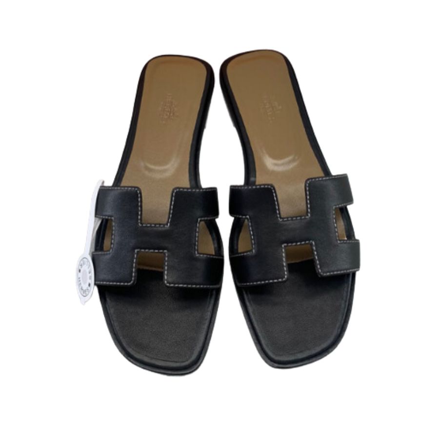 Hermes Oran Sandal Black For Women