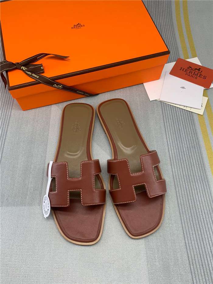 Hermes Oran Sandal Brown For Women