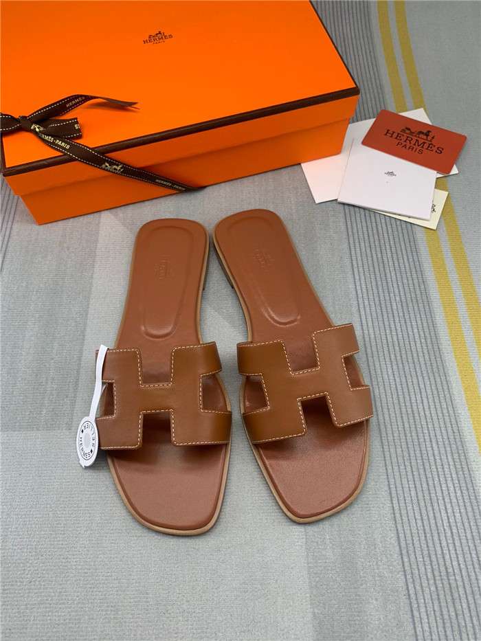 Hermes Oran Sandal Brown For Women