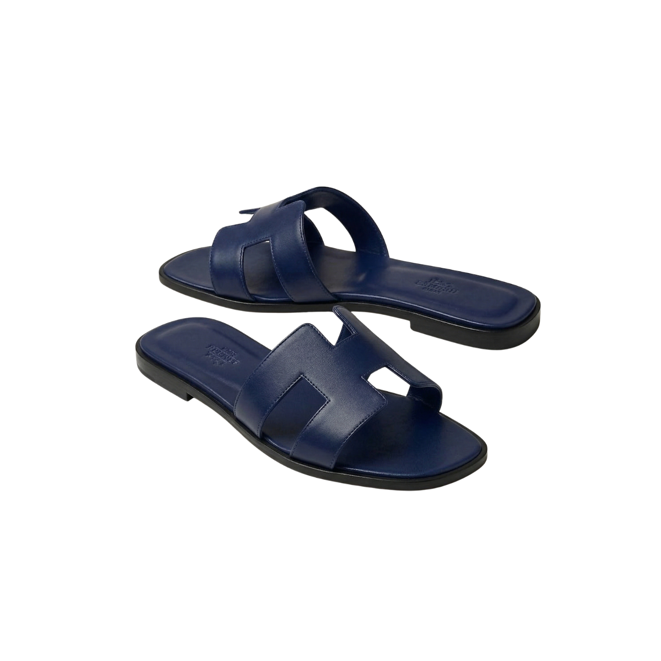 Hermes Oran Sandals Dark Blue For Women