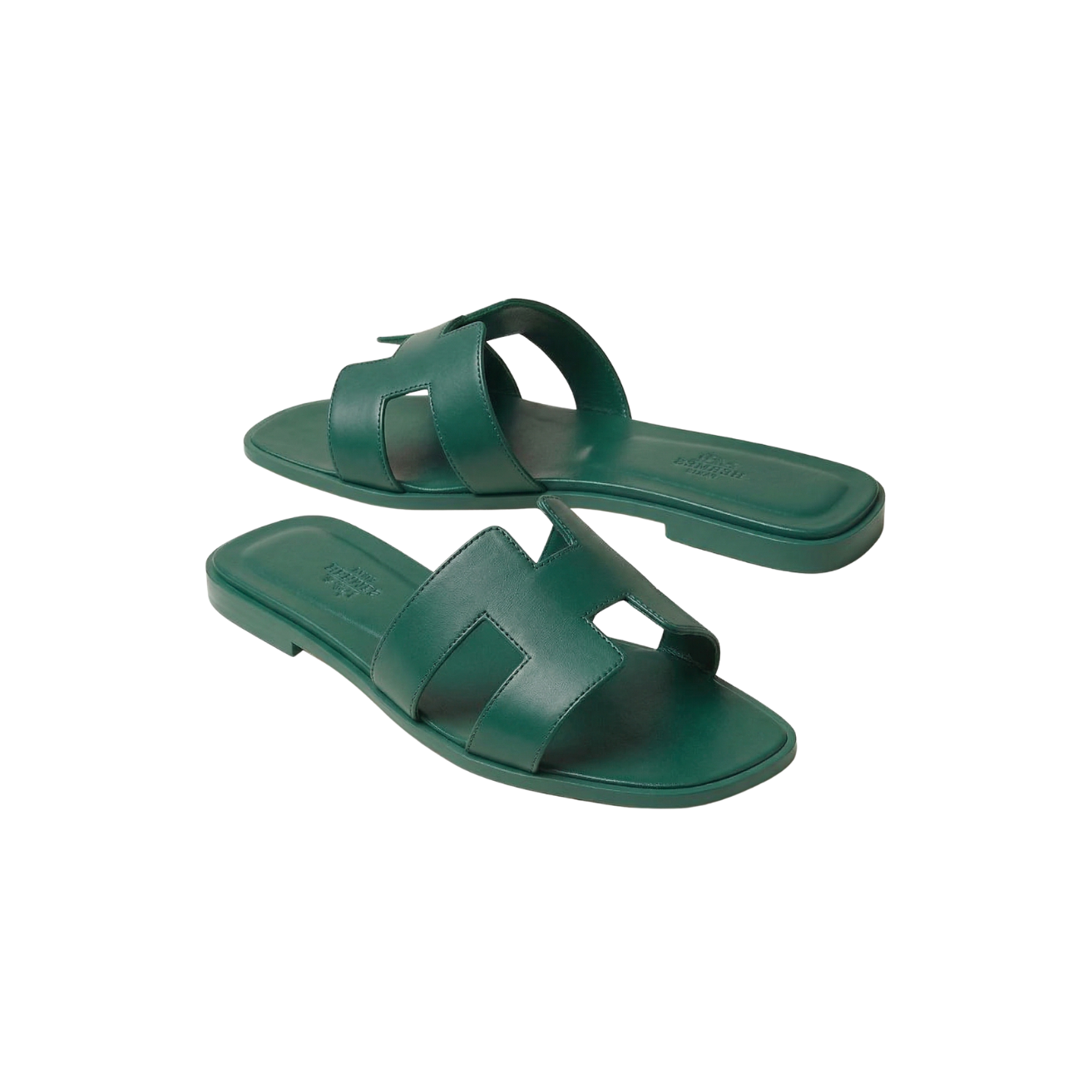 Hermes Oran Sandals Green For Women H202230Z AD340