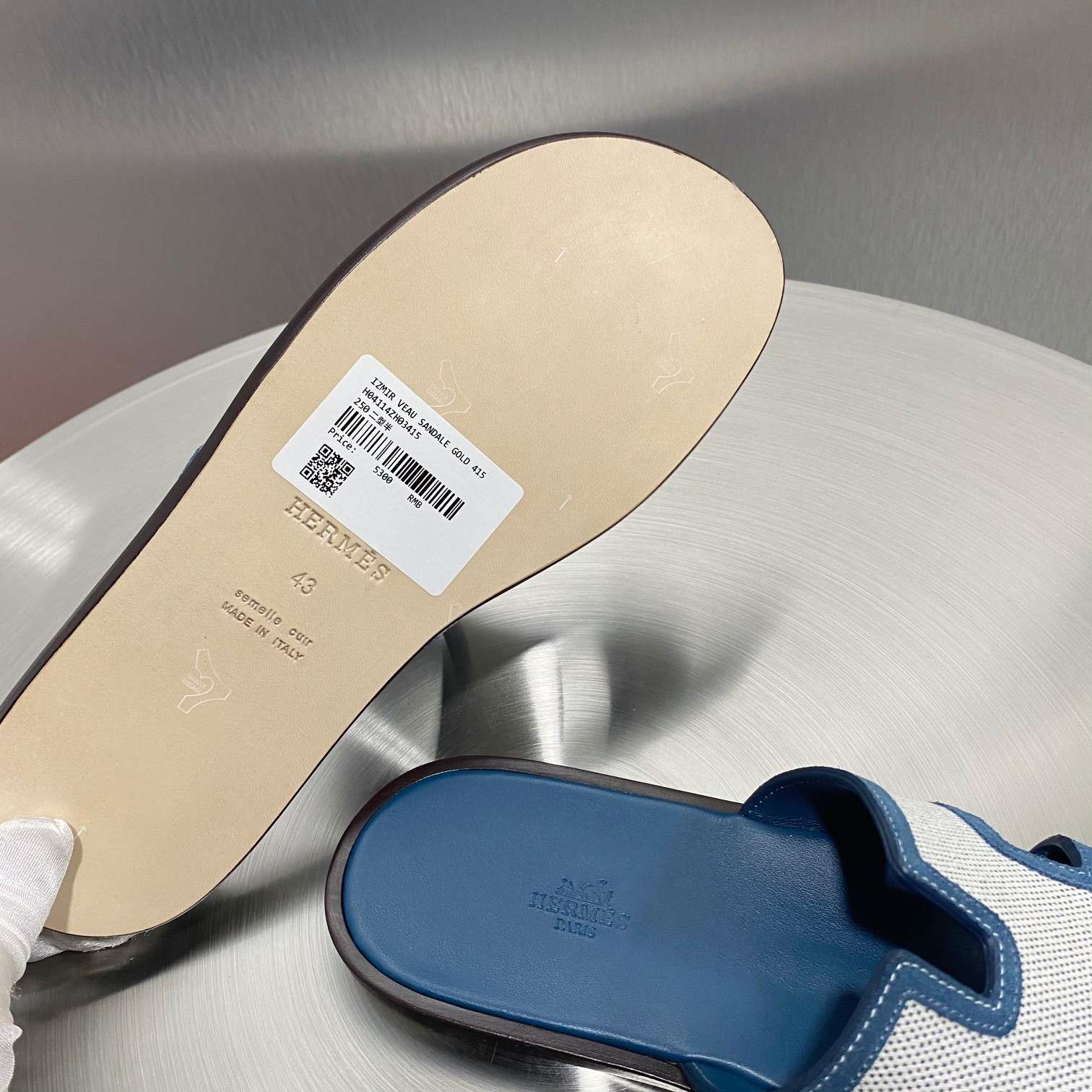 Hermes Oran Sandal Grey For Men