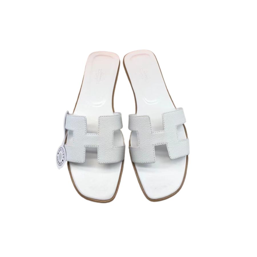 Hermes Oran Sandal White For Women