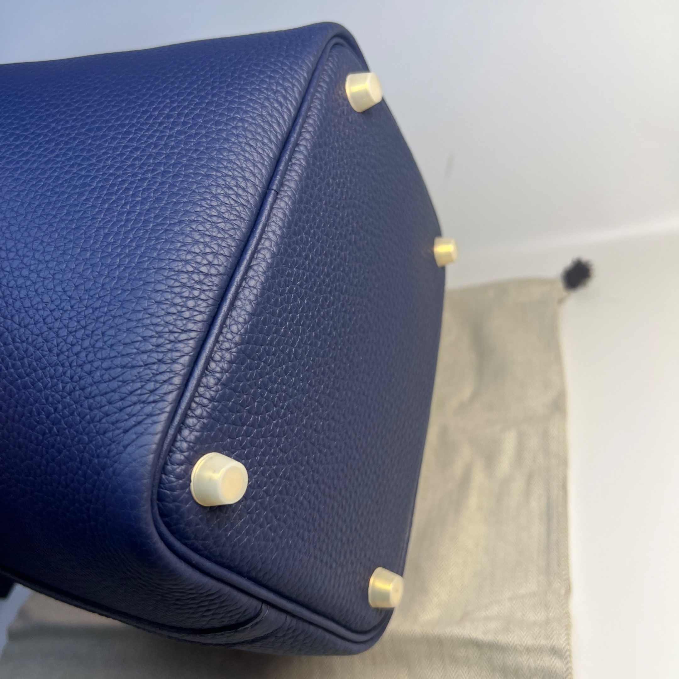 Hermes Picotin Lock 18 Top Handle Bag 7.1in/ 18cm Blue Saphir Gold Hardware For Women
