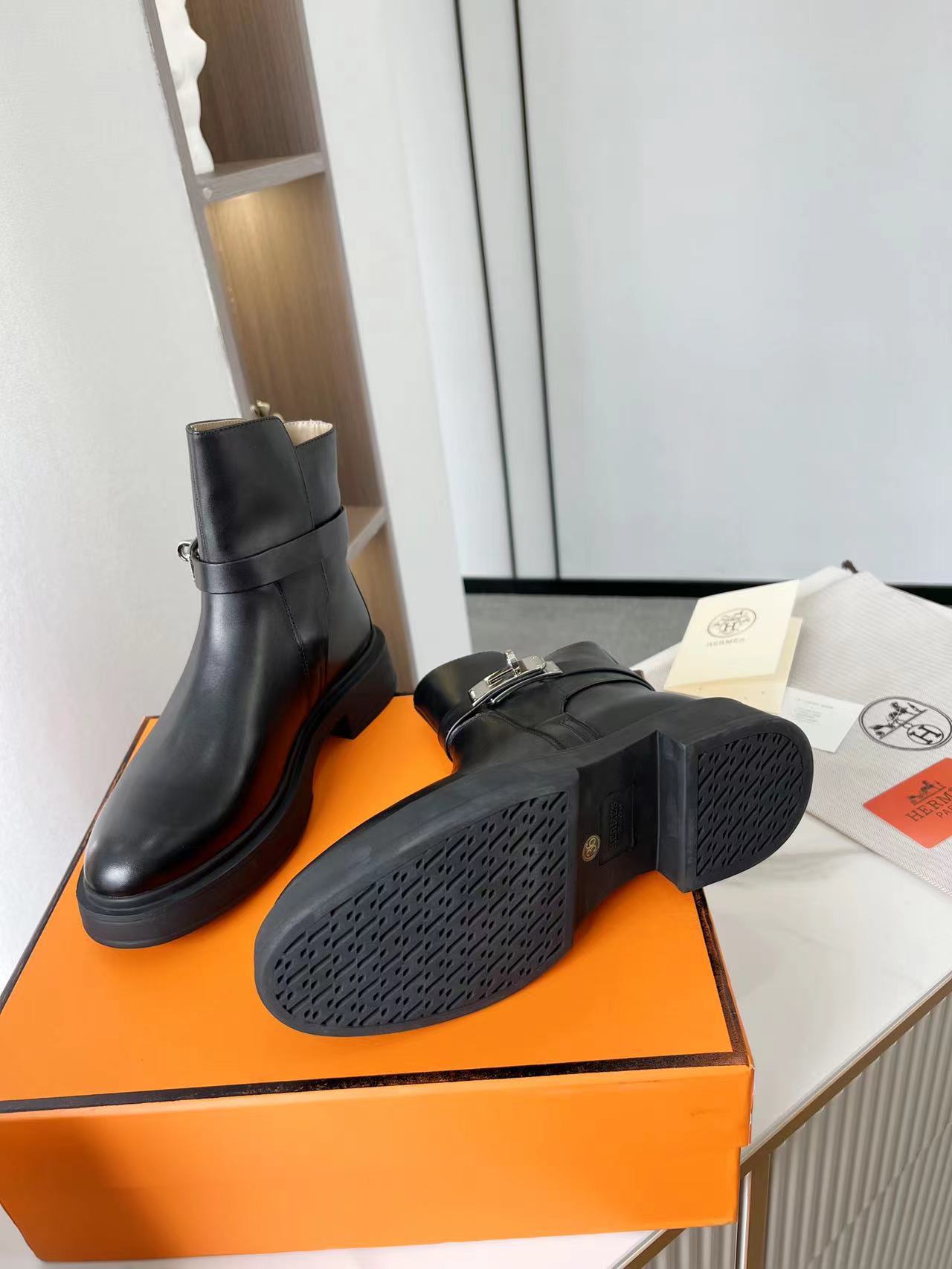 Hermes Veo Ankle Boots Black For Women, Women's Shoes H221827ZH01435