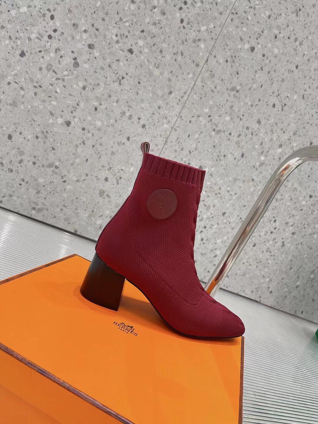 Hermes Volver 60 Ankle Boots Red For Women 2.4in/6cm