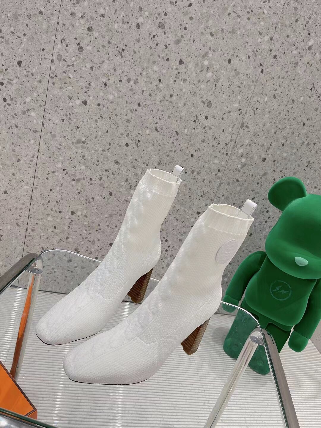 Hermes Volver 90 Ankle Boots White For Women 3.5in/9cm