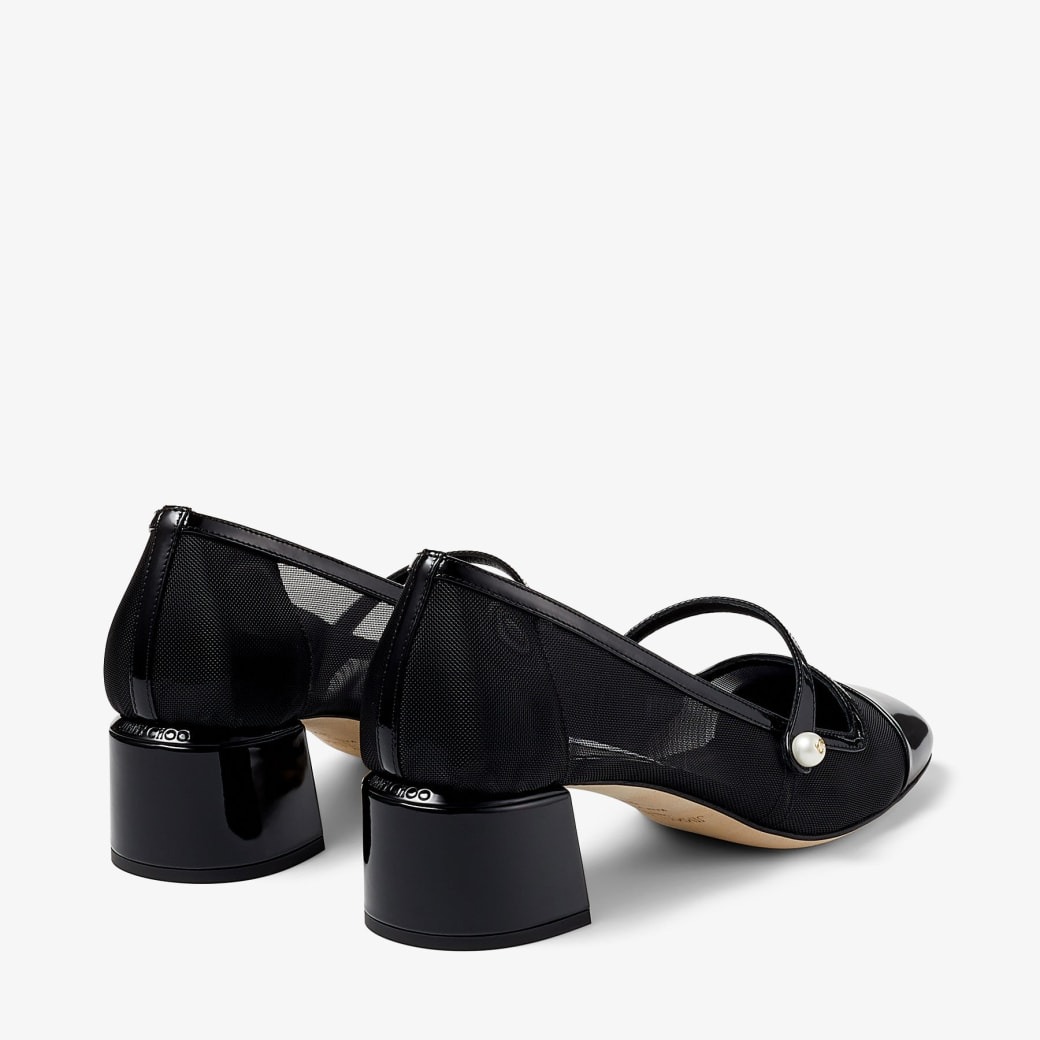 Jimmy Choo Elisa 45 Mesh Pumps Black For Women ELISA45TNX