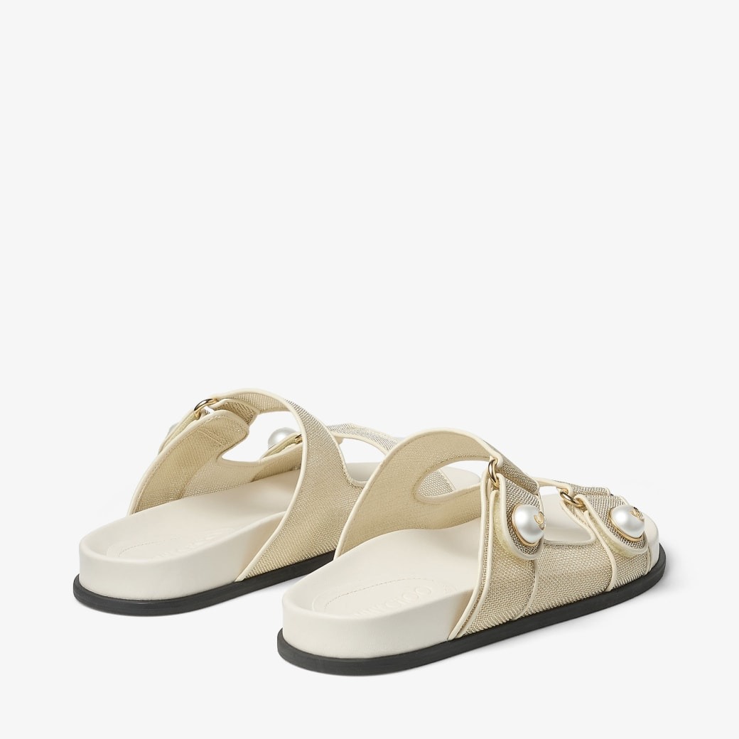 Jimmy Choo Fayence Sandal Champagne/Latte For Women FAYENCESANDALCJM