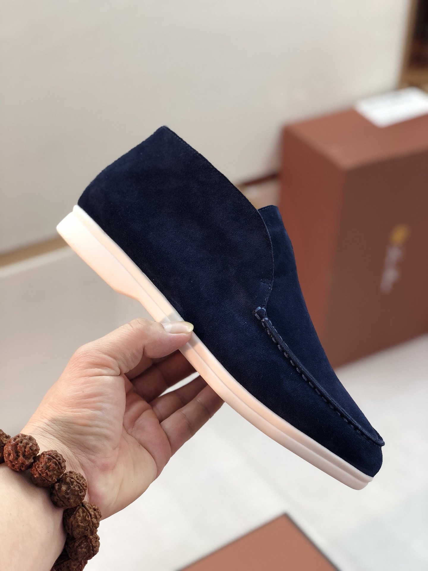 Loro Piana Open Walk Boots Argo Blue Melange For Women