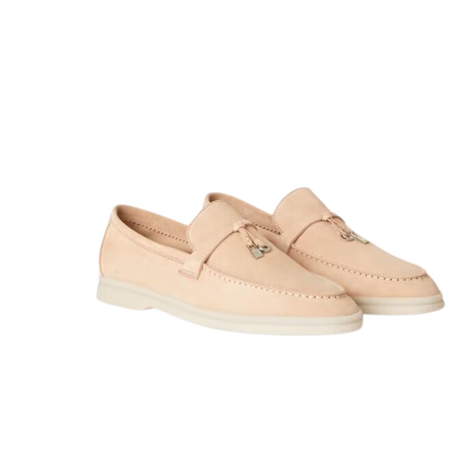 Loro Piana Summer Charms Walk Loafers Pink Sand For Women