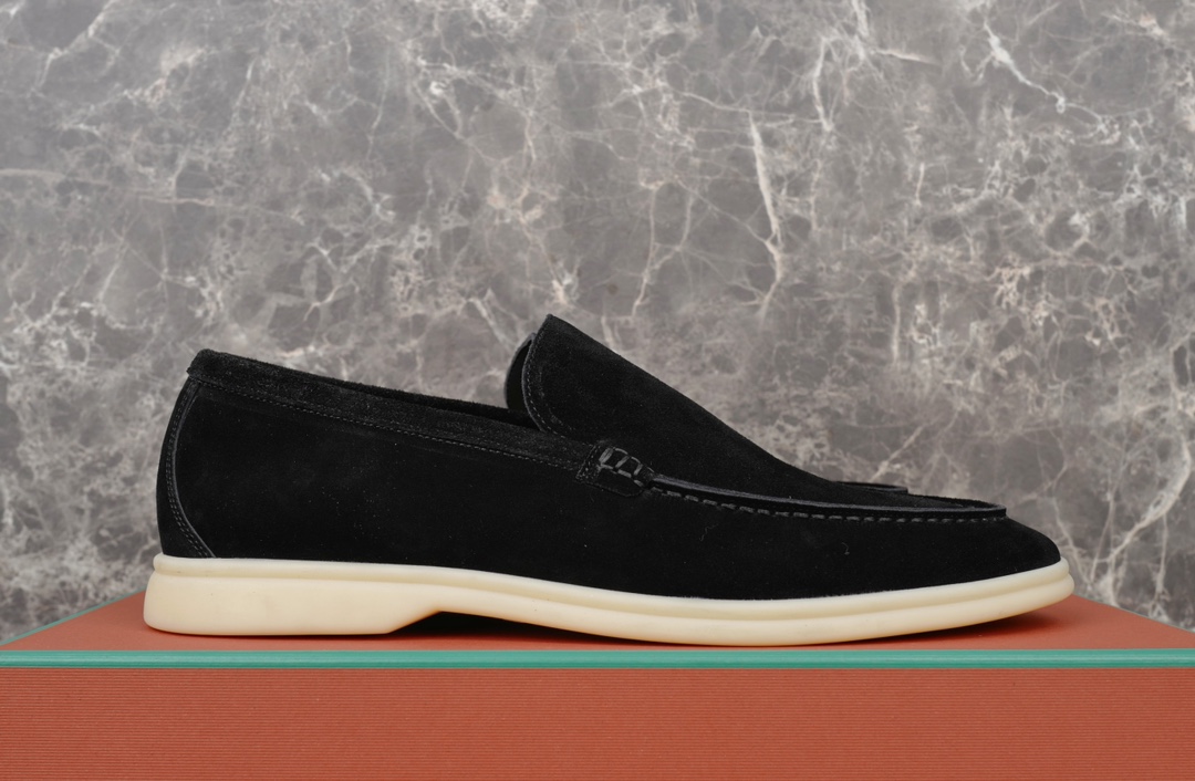Loro Piana Summer Walk Loafers Black For Men FAE8124