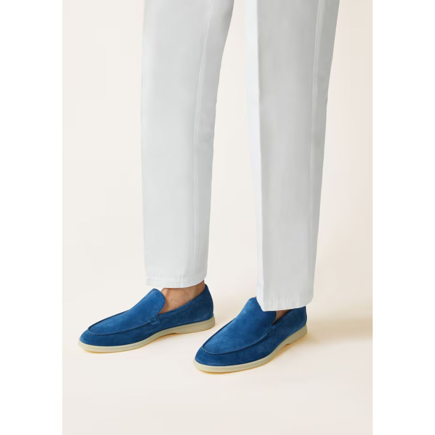 Loro Piana Summer Walk Loafers Blue For Men FAE8124