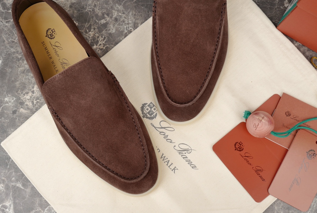 Loro Piana Summer Walk Loafers Dark Brown For Men FAE8124