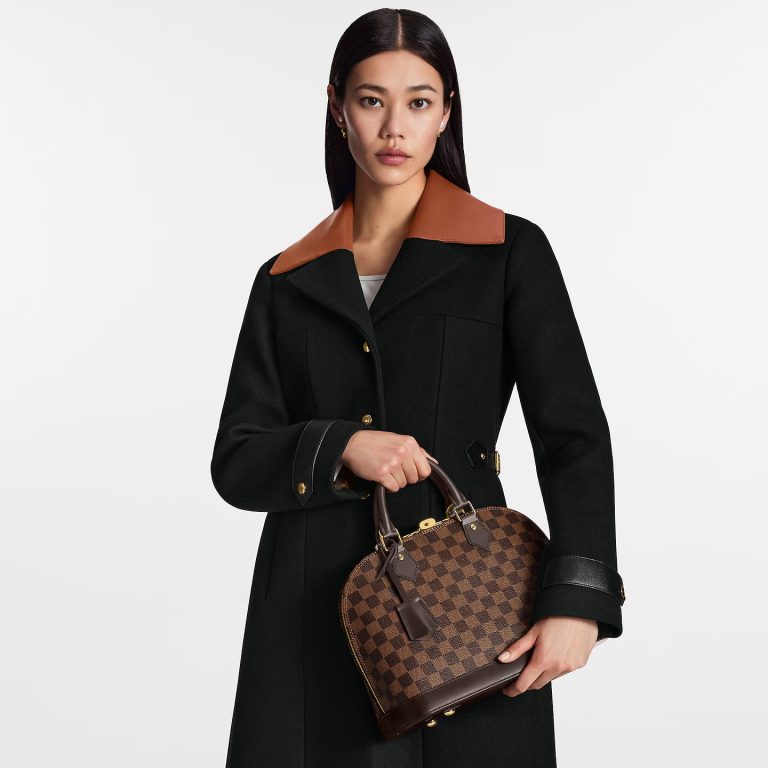 Louis Vuitton Alma PM Top Handle Bag 12.6in/ 32cm Brown Gold Hardware For Women N53151