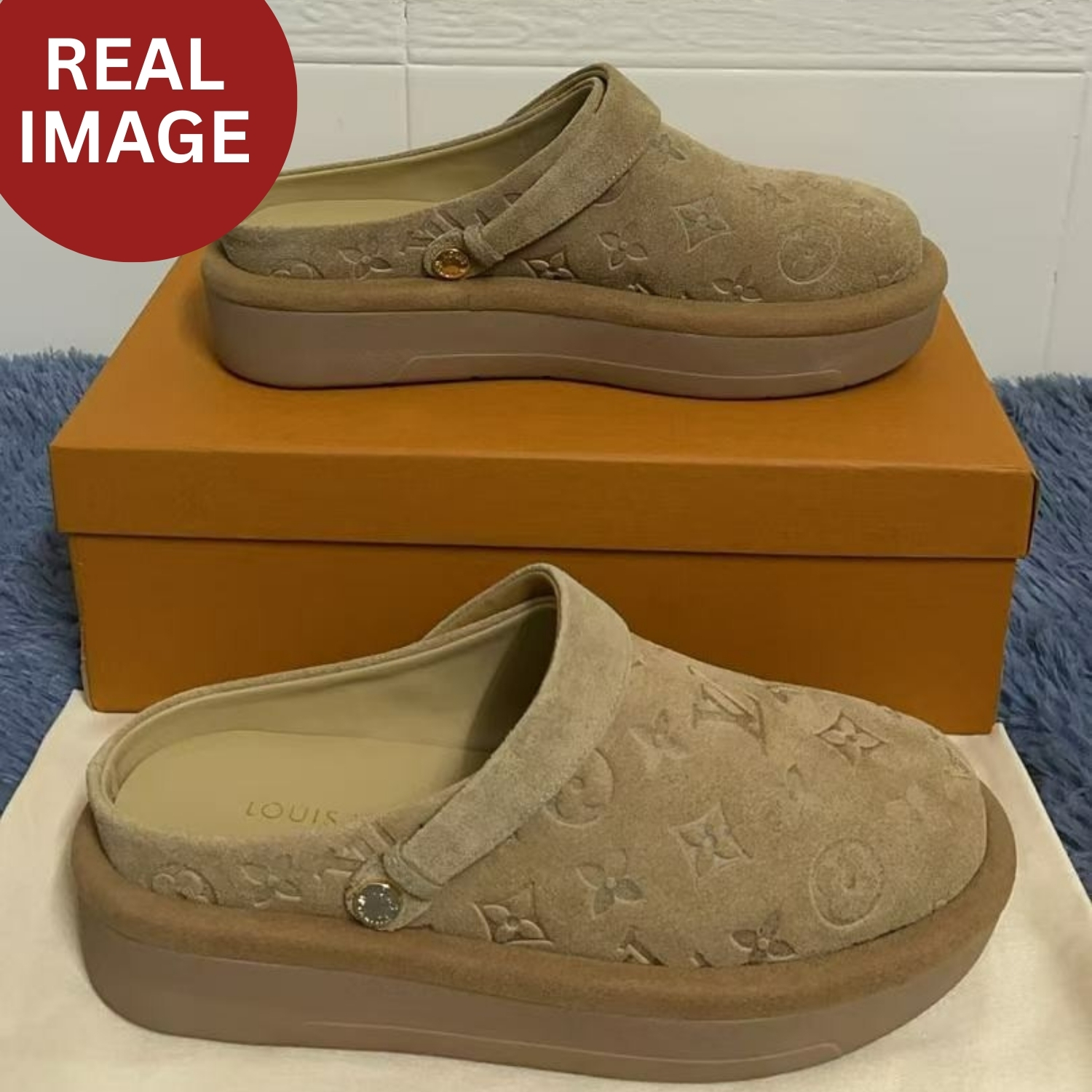 Louis Vuitton Aspen Platform Clog Beige For Women