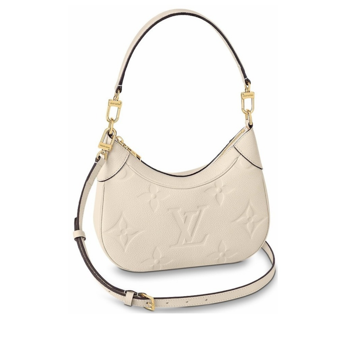 Louis Vuitton Bagatelle Monogram Empreinte Creme Beige For Women, Women's Handbags, Shoulder And Crossbody Bags 22cm/8.7in LV M46099
